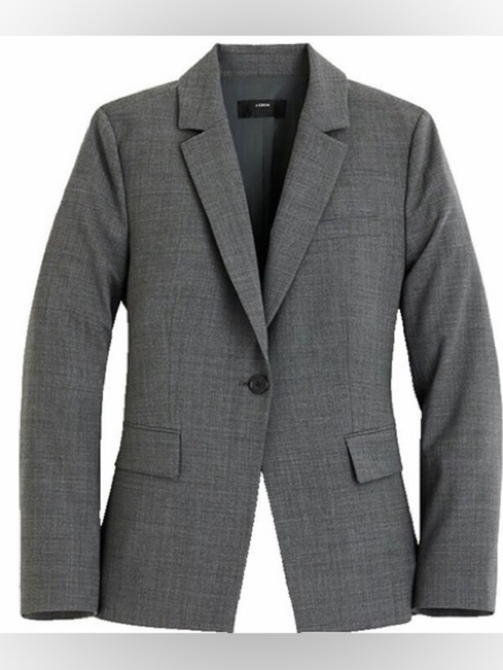 J. CREW Slim Single-Button Blazer Size 0 Women’s Gray Office Work Business